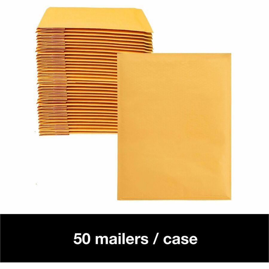 Lindenmeyr Explorer Kraft Self-Seal Bubble Mailers - Bubble/Shipping - #7 - 14 1/4" Width x 20" Length - Self-sealing - Kraft - Kraft - 50 / Carton - Kennedy Office