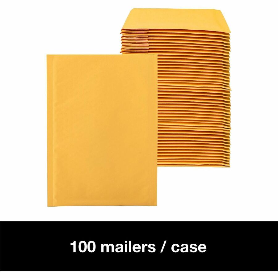 Lindenmeyr Explorer Kraft Self-Seal Bubble Mailers - Bubble/Shipping - #1 - 7 1/4" Width x 12" Length - Self-sealing - Kraft - Kraft - 100 / Carton - Kennedy Office