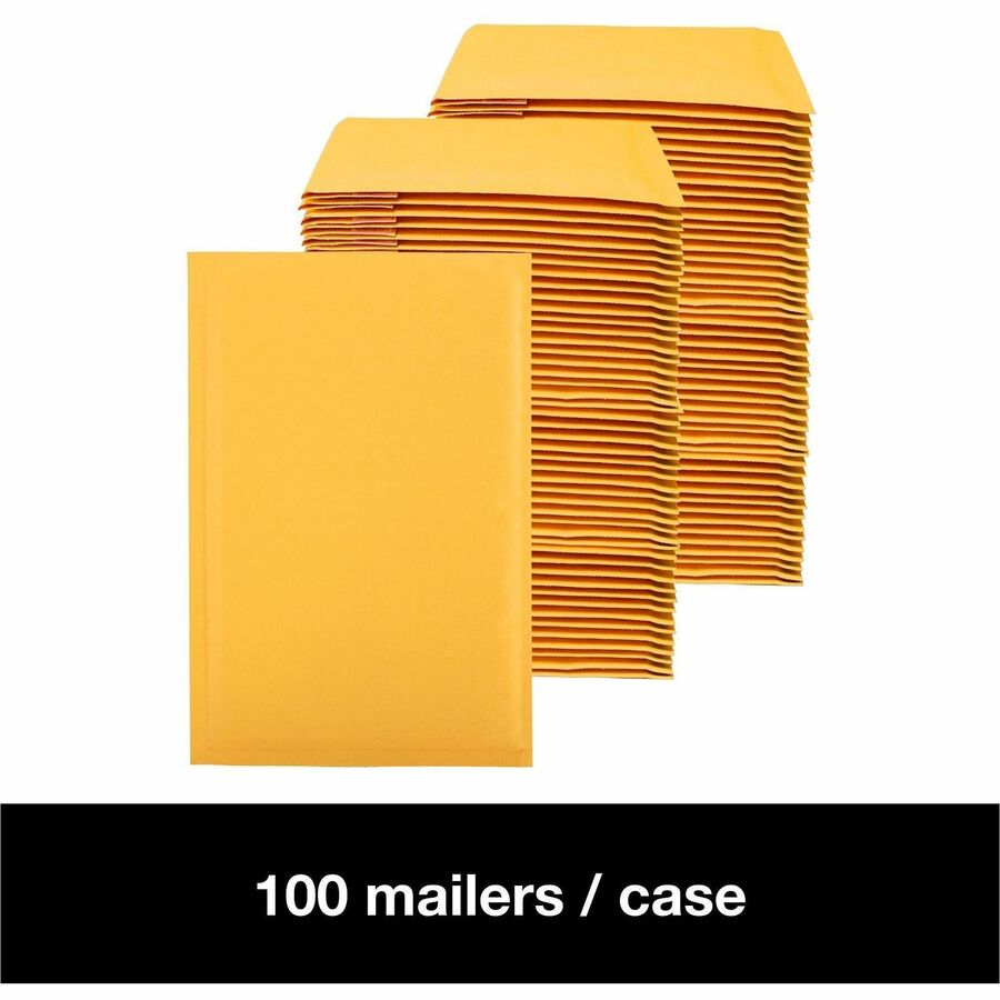 Lindenmeyr Explorer Kraft Self-Seal Bubble Mailers - Bubble/Shipping - #3 - 8 1/2" Width x 14 1/2" Length - Self-sealing - Kraft - Kraft - 100 / Carton - Kennedy Office