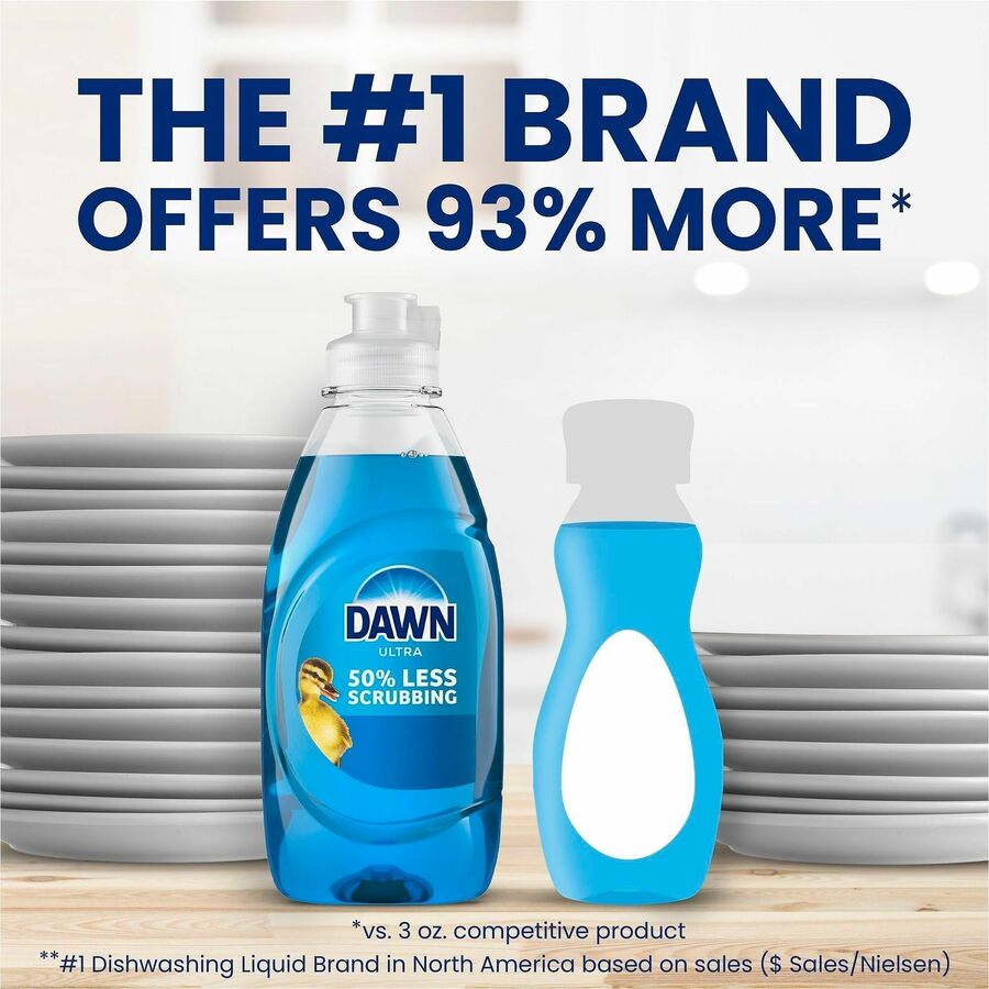 Dawn Ultra Dish Liquid Soap - For Multipurpose - Liquid - 5.8 fl oz (0.2 quart) - Original Scent - Recommended For: Grease Remover, Stain Remover - Versatile, Freshen - Blue - 24 / Carton