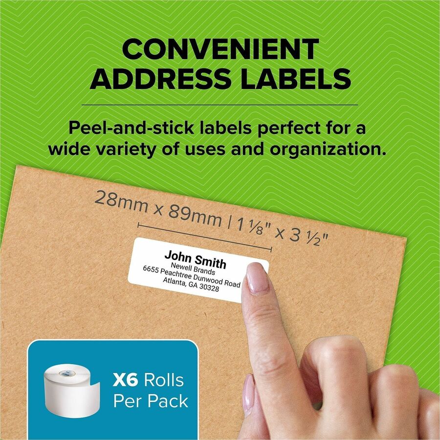 DYM2229754 - Whether it's for mailing, shipping or labeling, these Multi-Purpose Labels will have you quickly printing from your Dymo LabelWriter labelmaker. Using a direct thermal printing process, you avoid the hassle of expensive ink or toner. Print one multipurpose label on the roll or hundreds with ease - no more messy sheets, waste or sheet label jams. Self-adhesive labels are compatible with Dymo LabelWriter 5XL, 550, 550 Turbo, 4XL, 450 Wireless, 450 Duo, 450 Turbo, 450 Twin Turbo and Desktop Mailing Solution. They are also FSC Certified and BPA-free.