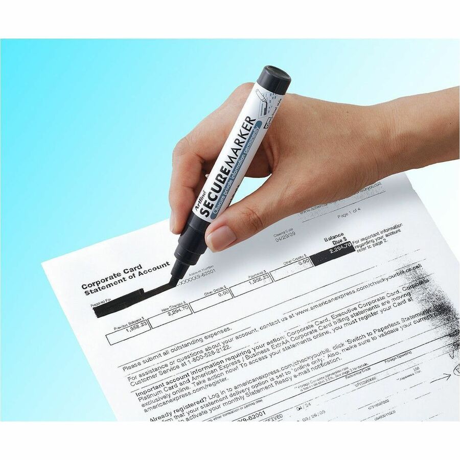Artline&reg; - Marqueur Artline&reg; Secure avec encre noire effa&ccedil;able