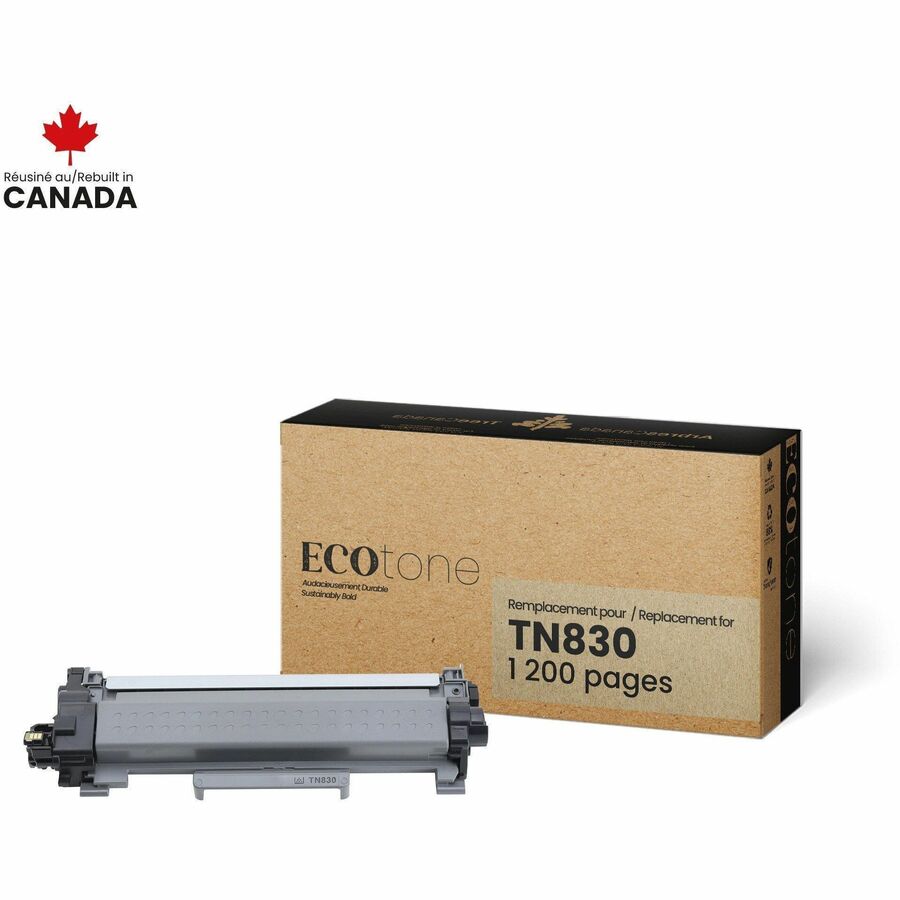 Ecotone - Cartouche toner Remanufactur&eacute; Laser - '-Alternative pourBrother (TN830) - Noir - 1 chaque