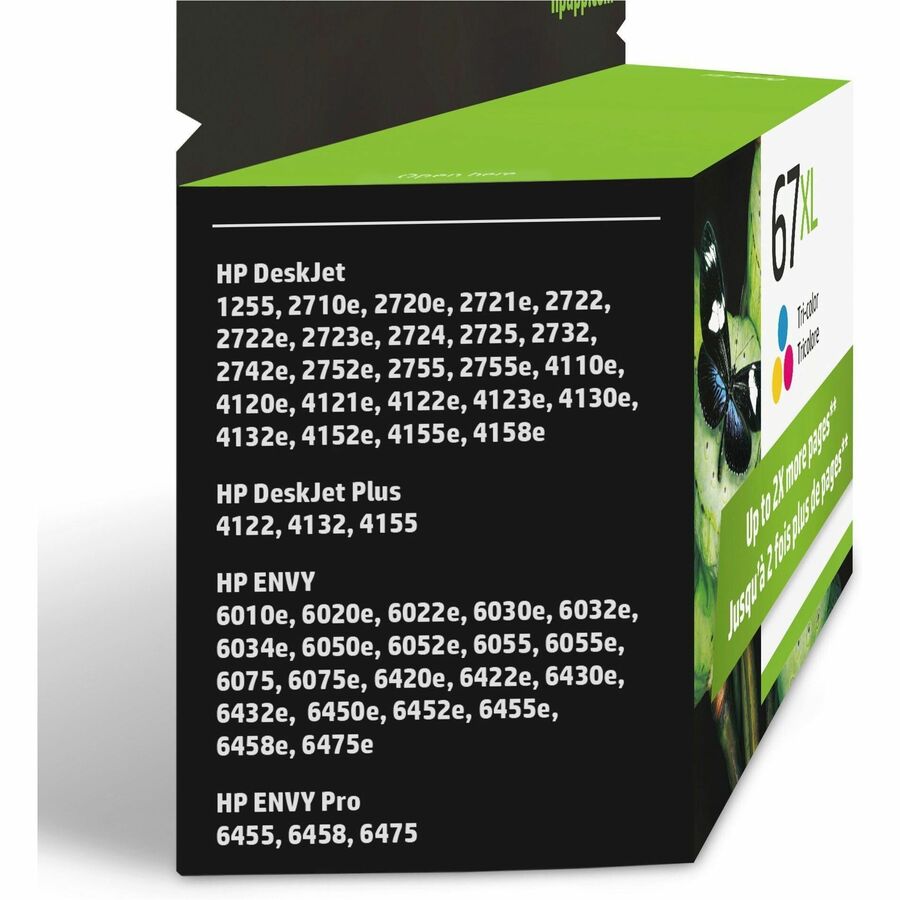 Picture of 67 Original High Yield Tri-color Ink Cartridge, Cyan/Magenta/Yellow, 200 Page Yield, Inkjet, 1 EA