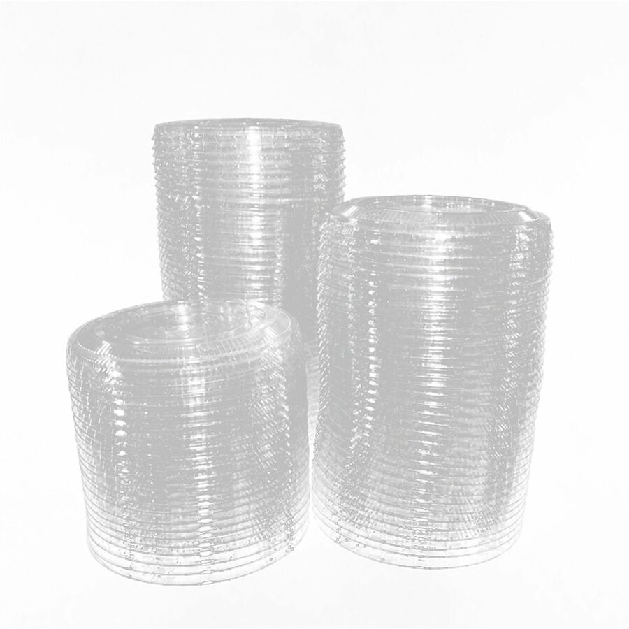 Genuine Joe Lids for Plastic Cold Cups - Polyethylene Terephthalate (PET) - Clear - 1000 Lids/Box - 1 Carton