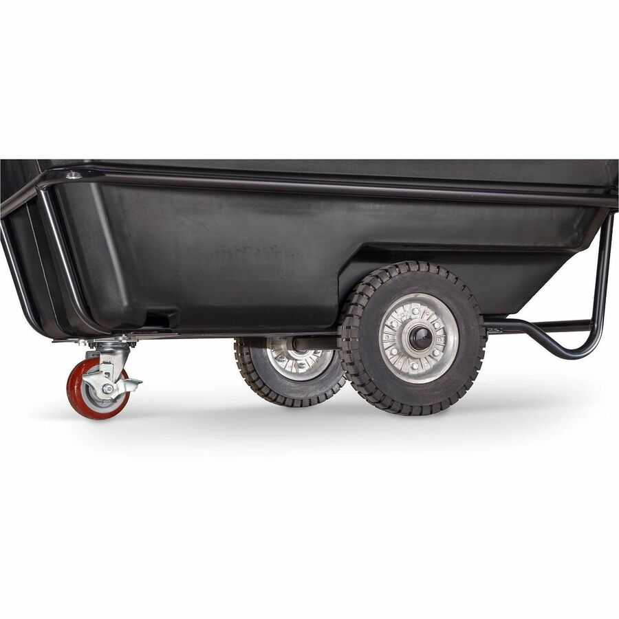 Royal Basket Trucks Tilt Trucks - 201.97 gal Volume Capacity - Polyethylene, Plastic - 78" Length x 33" Width x 37" Depth x 43" Height - Steel Frame - Black - 1 Each
