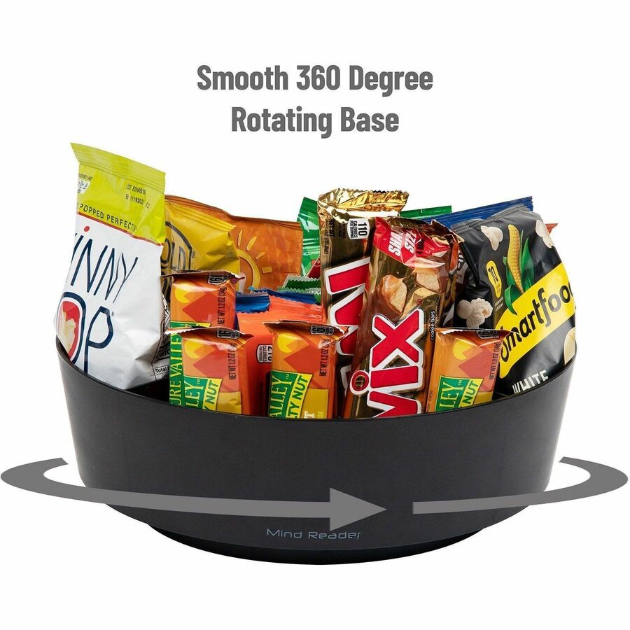 Mind Reader 4-Compartment Snack Carousel Organizer - 4 Compartment(s) - Rotate, Lightweight - Black