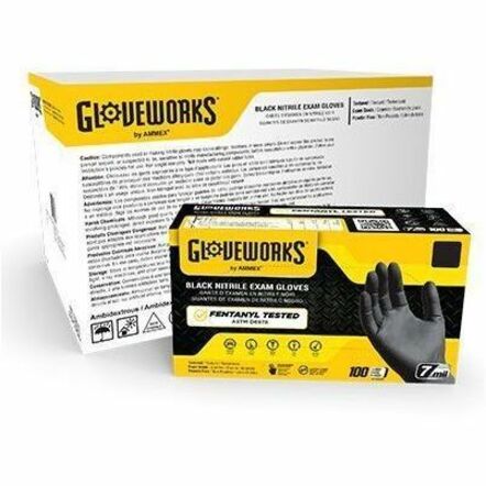 Picture of Gloveworks Black Nitrile Powder-Free Exam Gloves