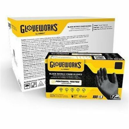 Picture of Gloveworks Black Nitrile Powder-Free Exam Gloves