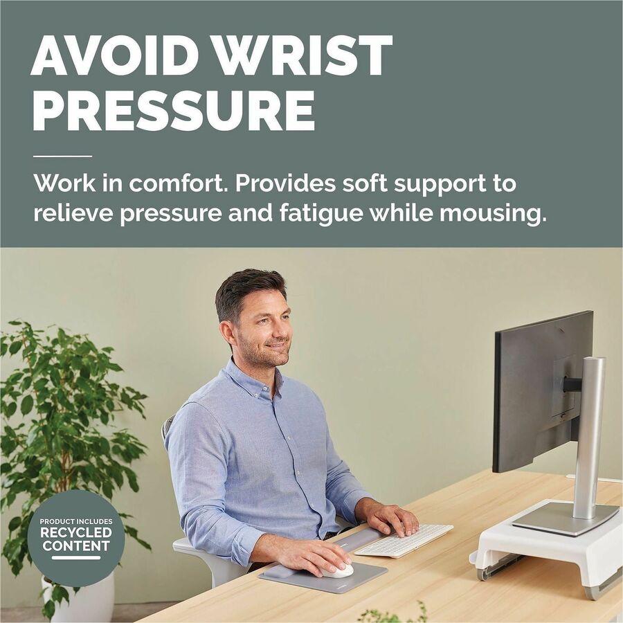 Picture of Fellowes Breyta Mousepad Wrist Rest - Gray