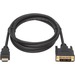 Tripp Lite 6ft HDMI to DVI-D Digital Monitor Adapter Video Converter Cable M/M 6' - 6 ft DVI/HDMI Video Cable for Video Device, TV, Projector, Satellite Receiver, A/V Receiver - First End: 1 x HDMI Male Digital Audio/Video - Second End: 1 x DVI-D (Single-