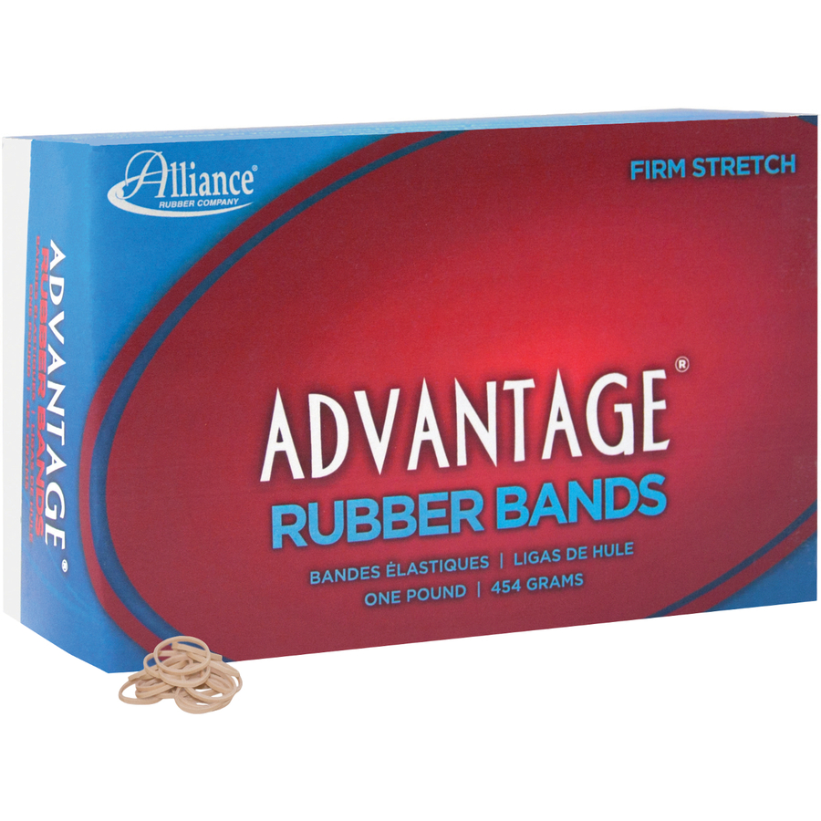 Alliance Rubber 26085 Advantage Rubber Bands - Size #8 - Approx. 5200 Bands - 7/8" x 1/16" - Natural Crepe - 1 lb Box