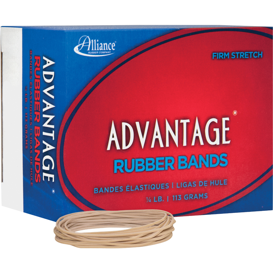 Alliance Rubber 26199 Advantage Rubber Bands - Size #19 - Approx. 312 Bands - 3 1/2" x 1/16" - Natural Crepe - 1/4 lb Box