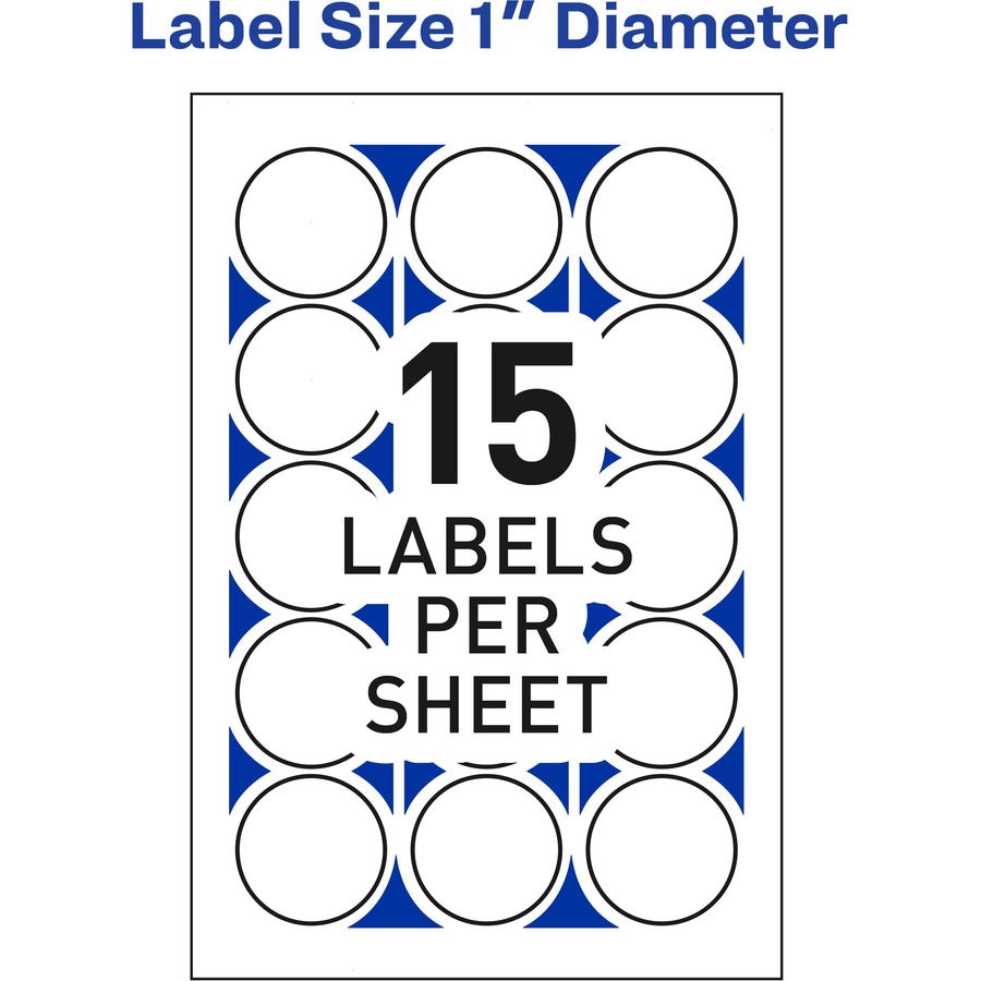 Avery® Mailing Seals, Permanent, 1" Diameter, 600 Labels (5247) - Matte - 600 / Pack - Permanent Adhesive, Laminated, Moisture Resistant, Water Resistant - White