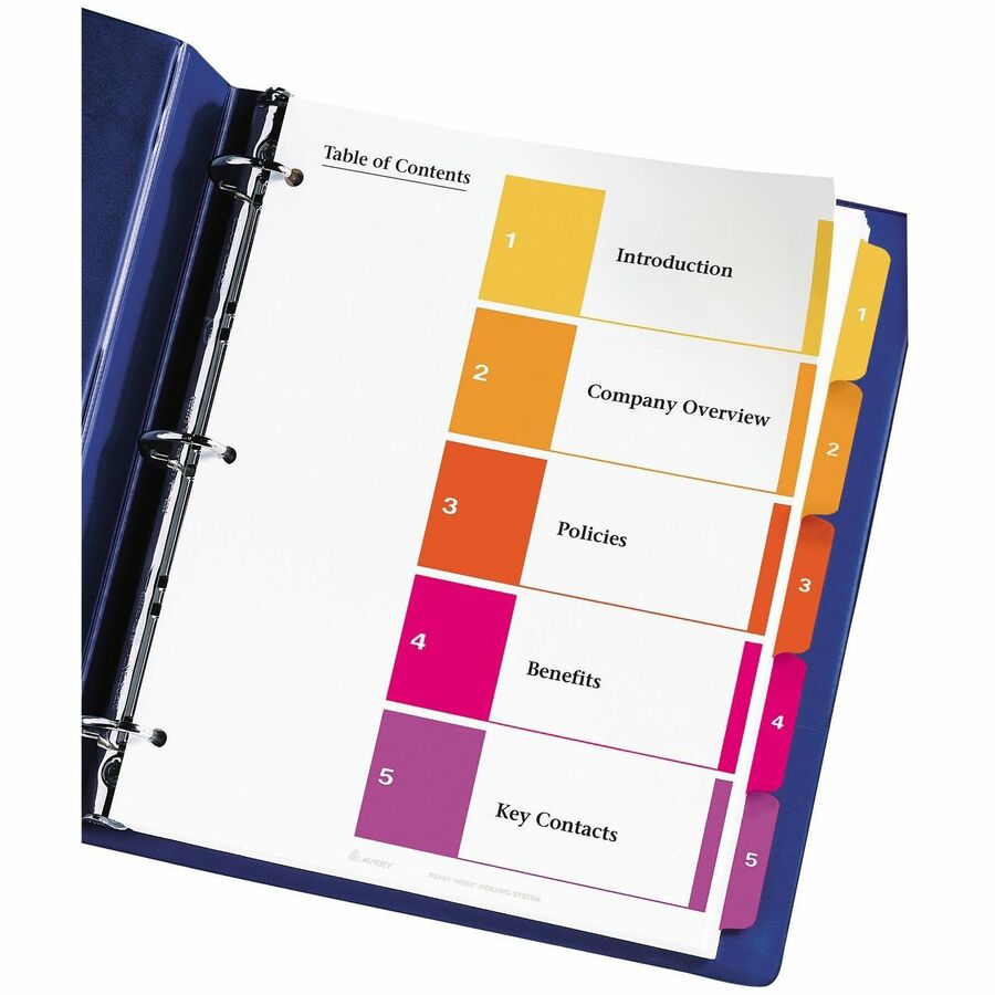Picture of Avery&reg; Ready Index&reg; Table of Content Dividersfor Laser and Inkjet Printers