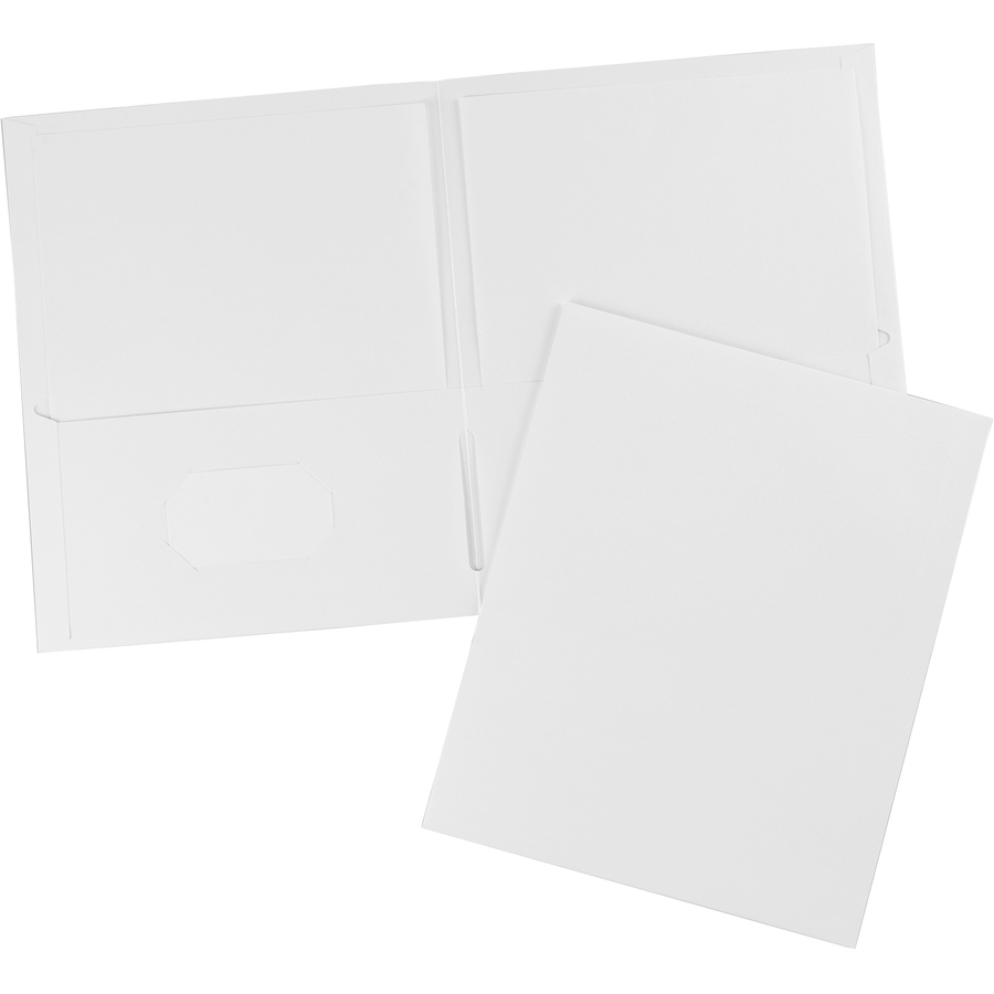 Avery® Letter Pocket Folder - 8 1/2" x 11" - 40 Sheet Capacity - 2 Internal Pocket(s) - Embossed Paper - White - 25 / Box
