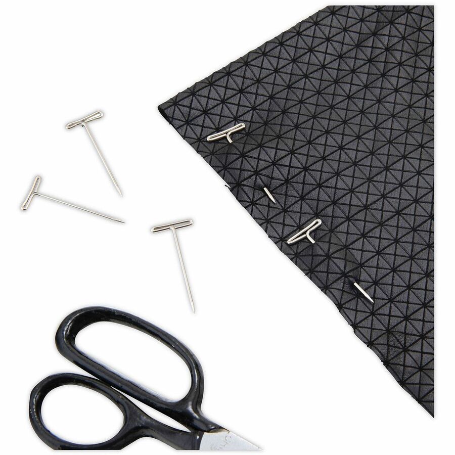 GEM87T - T-Pins with 9/16" wide heads are a great solution for posting items to cork, fabric, wood and other surfaces. Each features a smooth T-bar head and sharp point and is made from high-quality steel with a nickel-plated finish for rust-resistance. T-Pin easily penetrates the toughest surfaces without bending. Excellent for holding papers to panel fabric.