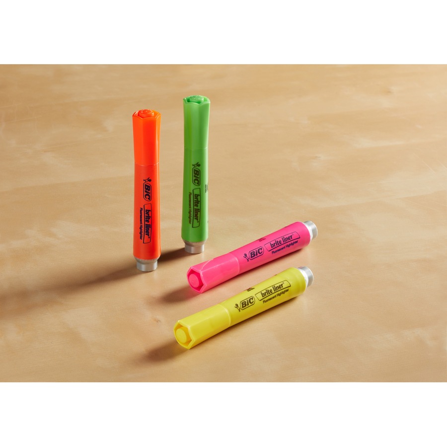 Bic Brite Liner Highlighter, Assorted, Chisel Tip - 5 highlighters