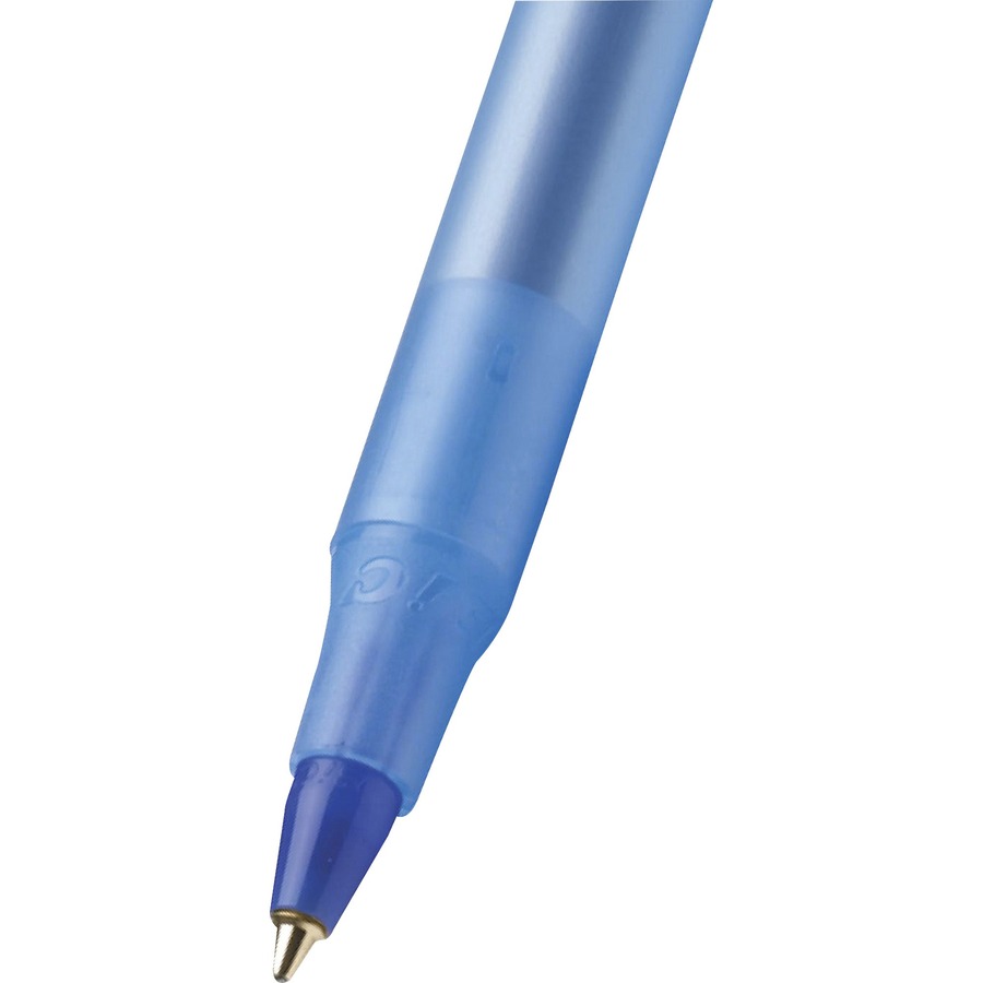 BIC Round Stic Ballpoint Pens - Medium Pen Point - Blue - Blue Barrel - 1 Dozen