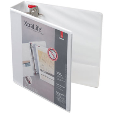 Cardinal XtraLife ClearVue Non-Stick Locking Slant-D Ring Binder - 1" Binder Capacity - Letter - 8 1/2" x 11" Sheet Size - 270 Sheet Capacity - 1" Spine Width - 3 x D-Ring Fastener(s) - 2 Inside Front & Back Pocket(s) - Polyolefin - White - 408.2 g - Recy = CRD26300