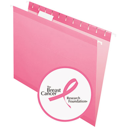 Pendaflex 1/5 Tab Cut Letter Recycled Hanging Folder - 8 1/2" x 11" - Pink - 10% Recycled - 25 / Box