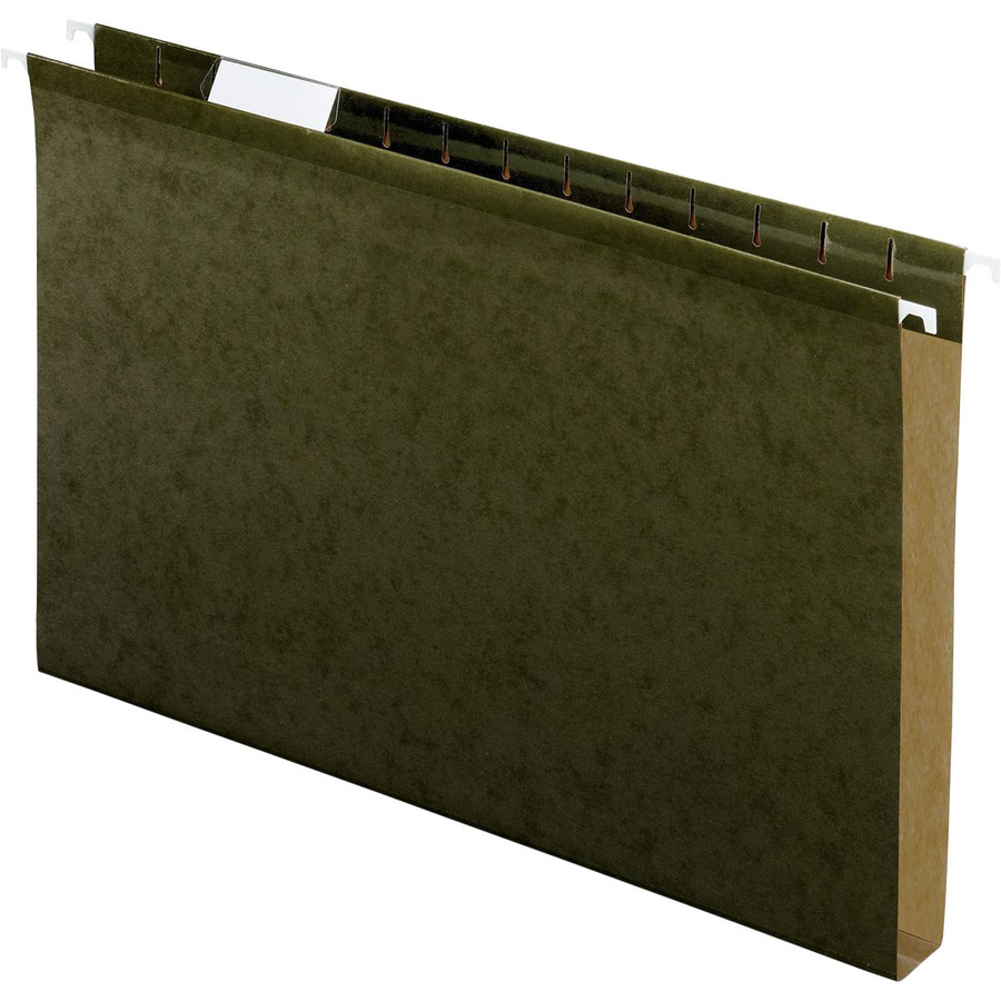 Pendaflex Legal Recycled Hanging Folder - 1" Folder Capacity - 8 1/2" x 14" - 1" Expansion - Pressboard - Standard Green - 10% Recycled - 25 / Box