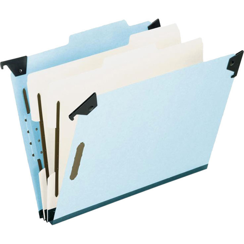 Pendaflex Letter Recycled Classification Folder - 8 1/2" x 11" - 2" Expansion - 2 3/4" Fastener Capacity for Folder - 2 Divider(s) - Pressboard, Tyvek - Blue - 65% Recycled - 1 Each