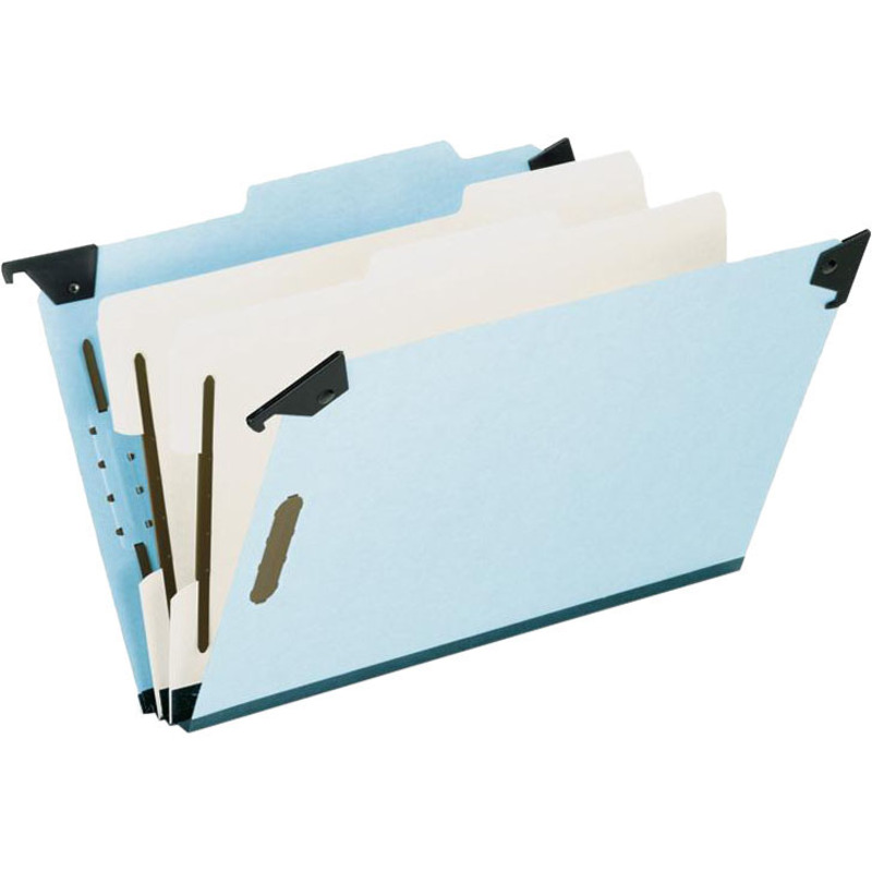 Pendaflex Legal Recycled Classification Folder - 8 1/2" x 14" - 2" Expansion - 2 3/4" Fastener Capacity for Folder - 2 Divider(s) - Pressboard - Blue - 65% Recycled - Hanging Classification Folders - PFX59352