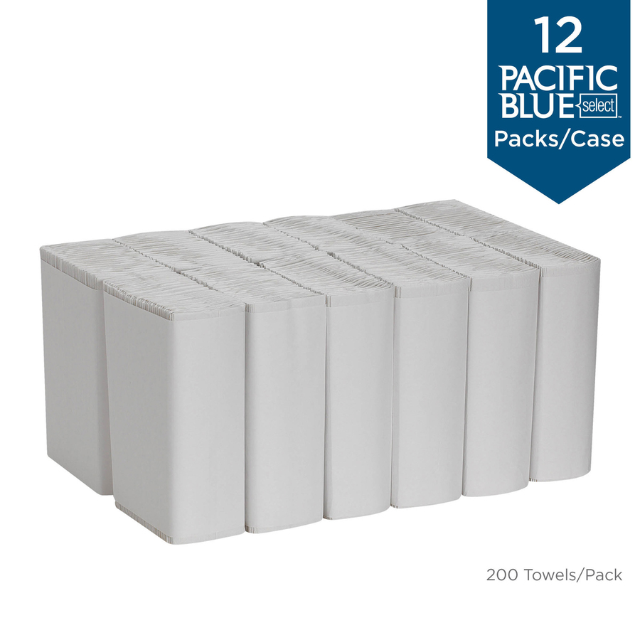 Pacific Blue Select C-Fold Paper Towels - 10.10" x 12.70" - White - 200 Per Pack - 12 / Carton