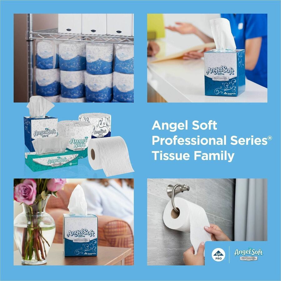 Angel Soft Professional Series Facial Tissue - 2 Ply - 8.80" Width x 7.60" Length - White - 96/Box - 36 / Carton