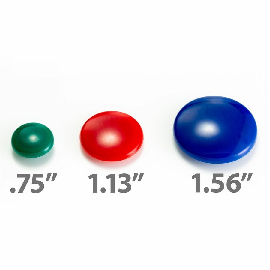 Officemate Round Handy Magnets, 30/Tub - 30 x Magnet Shape - Red, Yellow, White, Blue, Green - Magnet - 30 / Pack