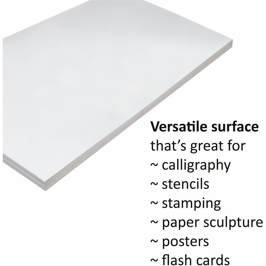 Pacon Tagboard - Craft, Art - 12" (304.80 mm)Width x 18" (457.20 mm)Length - 100 / Pack - White - Poster Boards - PAC5214