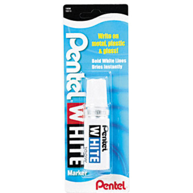 Pentel Felt Tip White Markers - White - 1 Each