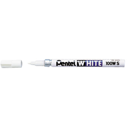 Pentel Felt Tip White Markers - Bullet Marker Point Style - White - 1 Each