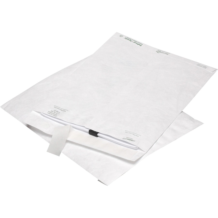 Quality Park Flap-Stik Open-end Envelopes - Catalog - #15 1/2 - 12" Width x 15 1/2" Length - 14 lb - Peel & Seal - Tyvek - 100 / Box - White - TYVEK & Tear-Resistant Envelopes - QUAR1790