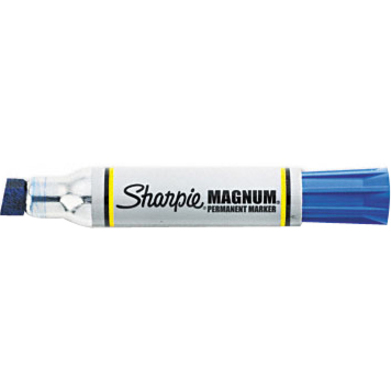 Sharpie Magnum Permanent Marker - Jumbo Marker Point - 15.87 mm Marker Point Size - Chisel Marker Point Style - Blue - Silver Plastic Barrel - 1 Each