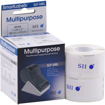 Seiko SmartLabel SLP-MRL Multipurpose Label, 1.1 in x 2 in, 130 Labels/Roll, 2 Rolls/Box