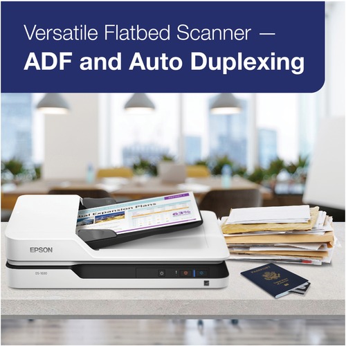 Epson WorkForce DS-1630 Flatbed Color Document Scanner, 1200 x