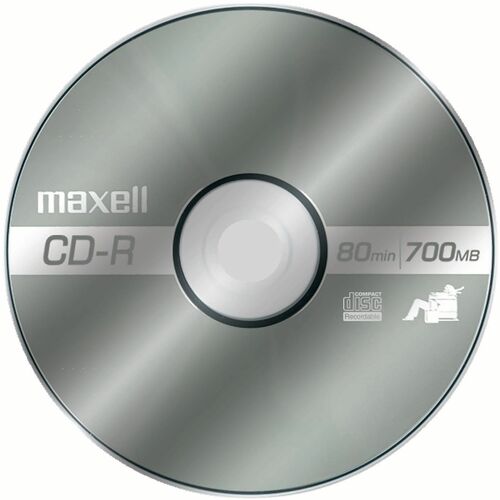 Maxell CD-R Discs, 700MB/80min, 48x, Spindle, Silver, 50/Pack