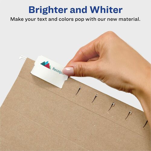 Avery Printable Hanging File Folder Tabs, 1/5 Cut, White, 90/Pack - W.B ...