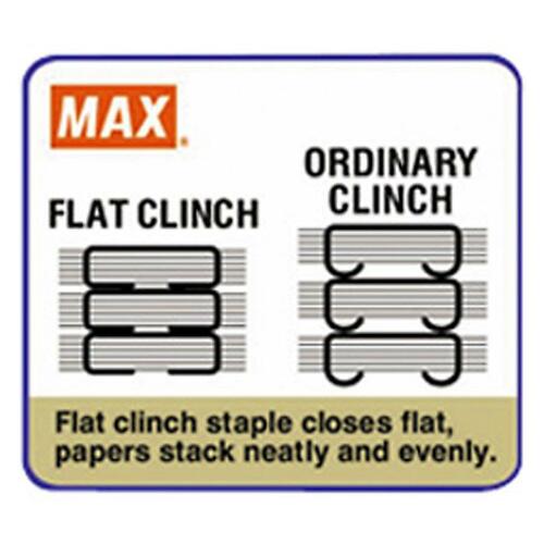 Max Flat-Clinch Black Standard Stapler with 30 Sheet Capacity (HD-50DFBK)