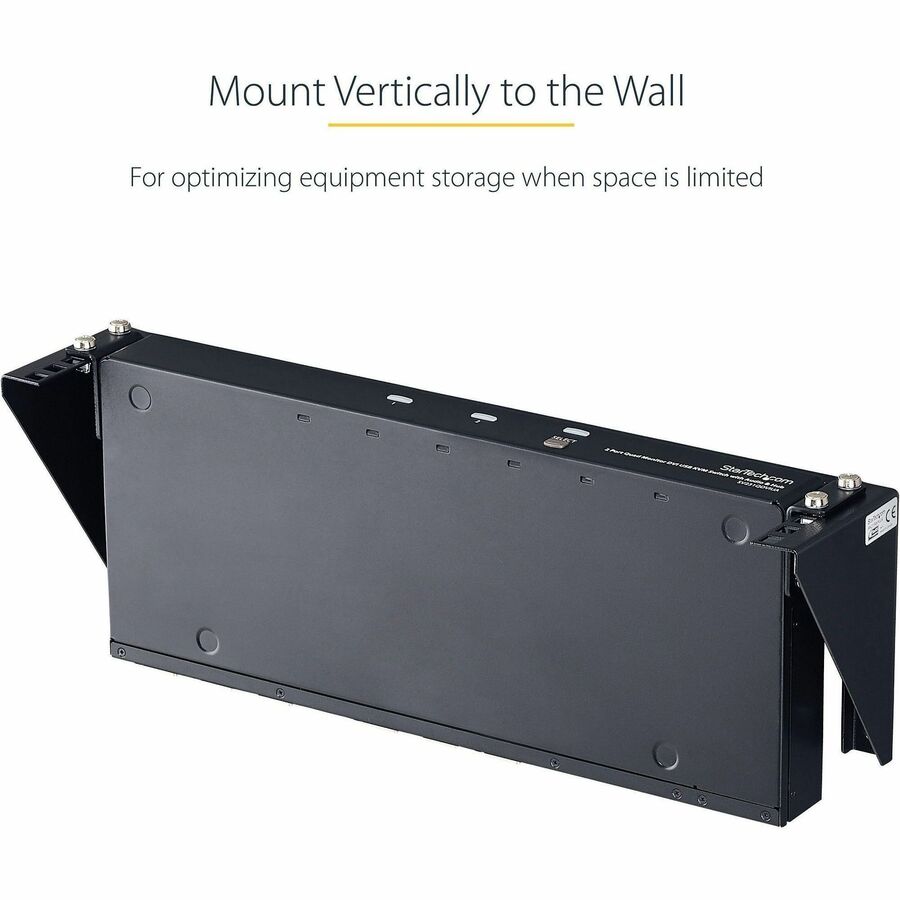 StarTech 2U 19in Steel Vertical Wall Mount Equipment Rack Bracket, TAA