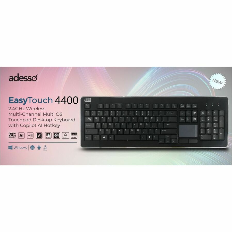 Adesso Wireless Desktop Touchpad Keyboard