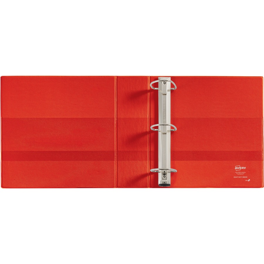 Avery® Heavy-Duty View 3 Ring Binder, 3 One Touch EZD® Rings, 3.5 Spine,  1 Red Binder (79325)