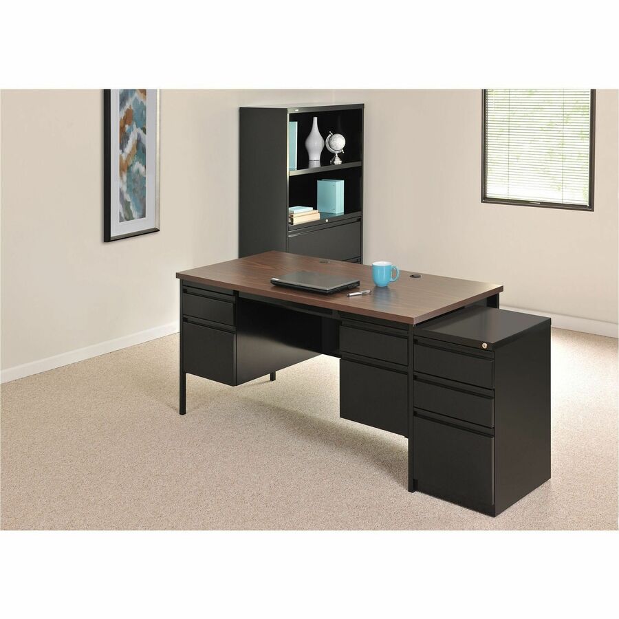 Lorell Fortress Series Double-Pedestal Desk