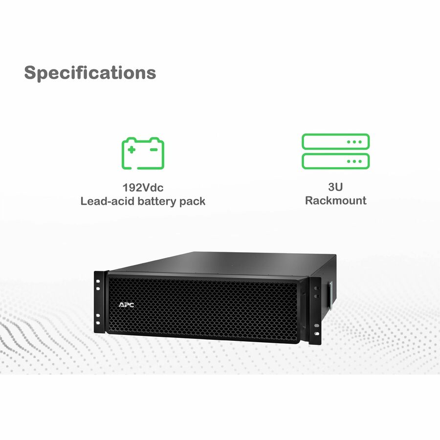 APC Smart-UPS On-Line SRT External Battery Pack, 3U Rack, 192Vdc