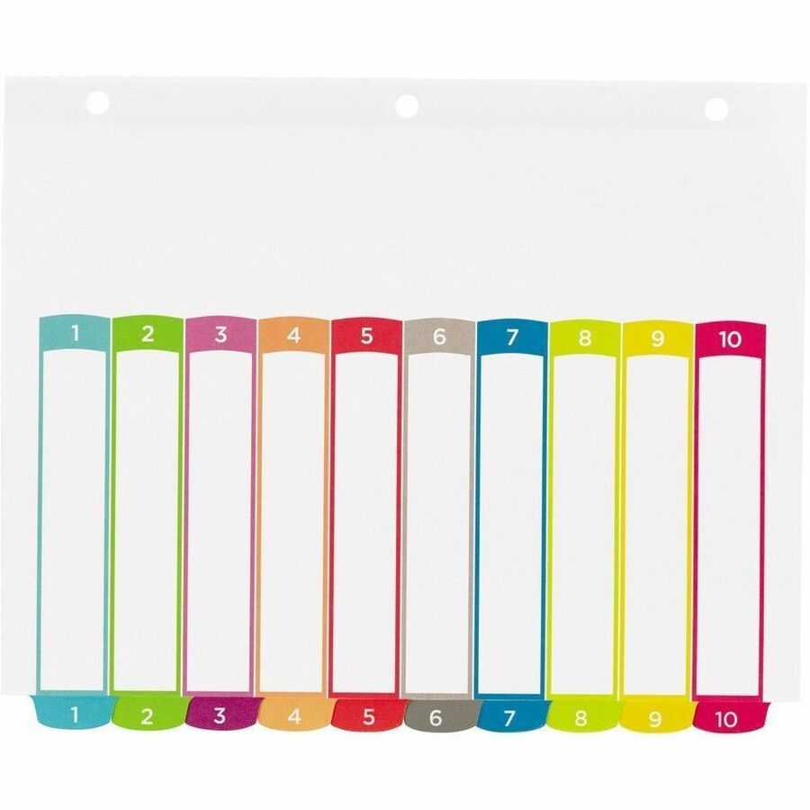 Intercalaires Ready Index&reg; personnalisables avec table des mati&egrave;res 10 onglets, pour imprimantes à laser ou jet d'encre