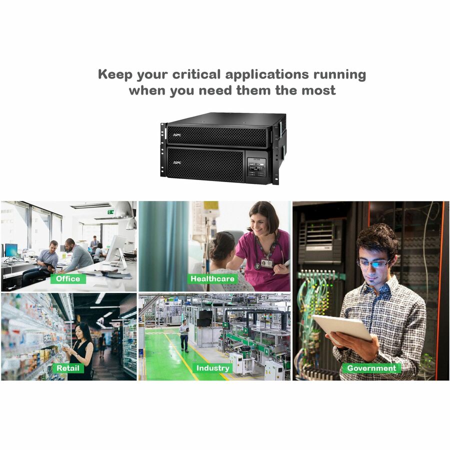 APC Smart-UPS On-Line, 5kVA, Rackmount 5U, 208V, 12 5-20R+2 L6-20R+2 L6-30R NEMA, Network Card+SmartSlot, W/ rail kit, W/ transformer 208V to 120V