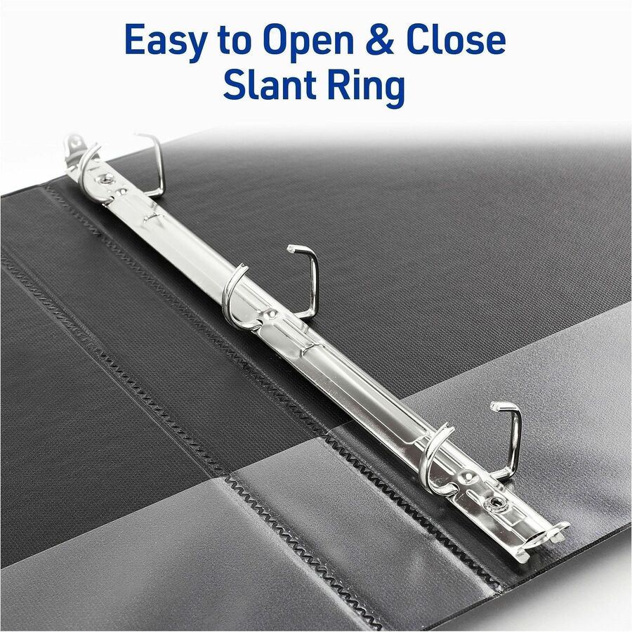 Avery® Durable View 1" Binder, Purple Binder (17294) - Avery® Durable View 3 Ring Binder, 1 Inch Slant Rings, 250-Sheet Capacity, DuraHinge, 1.4 Inch Wide Spine, Customizable Clear Covers and Spine, 1 Bright Purple Binder (17294)