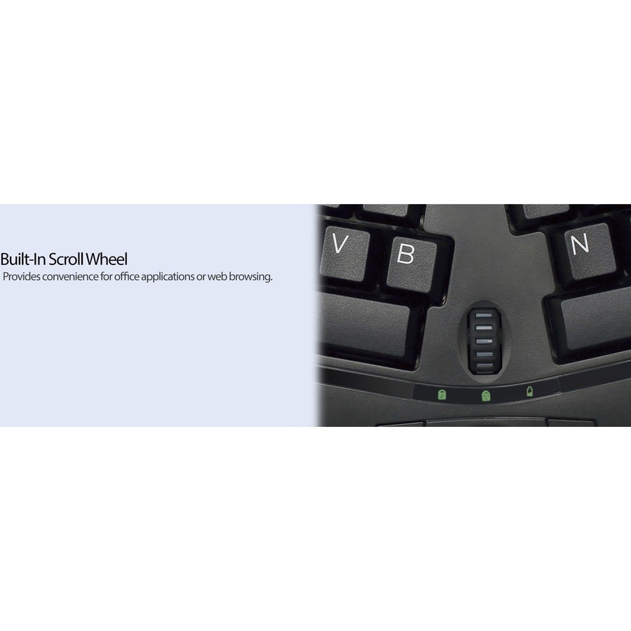 Adesso Tru-Form Media 3150 - 2.4 GHz Wireless Ergo Trackball Keyboard